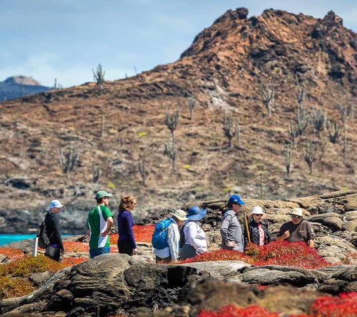 Naturalist Guide in Galapagos guiding easy scenic walk