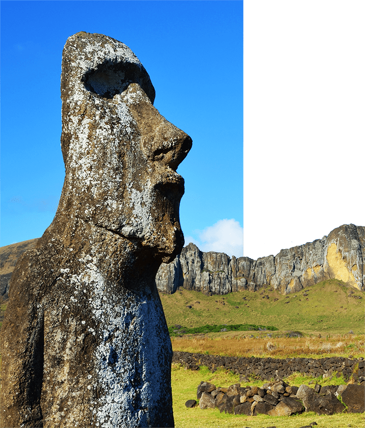 Giant Moai Statue Head