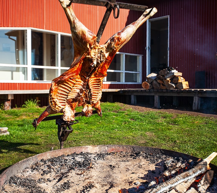 Patagonian Local Dish: Cordero al Palo (Spit Roast Lamb)