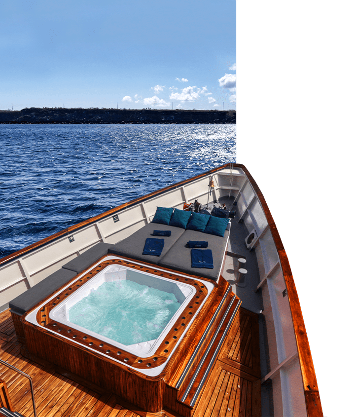 Jacuzzi deck of a Quasar luxury yacht