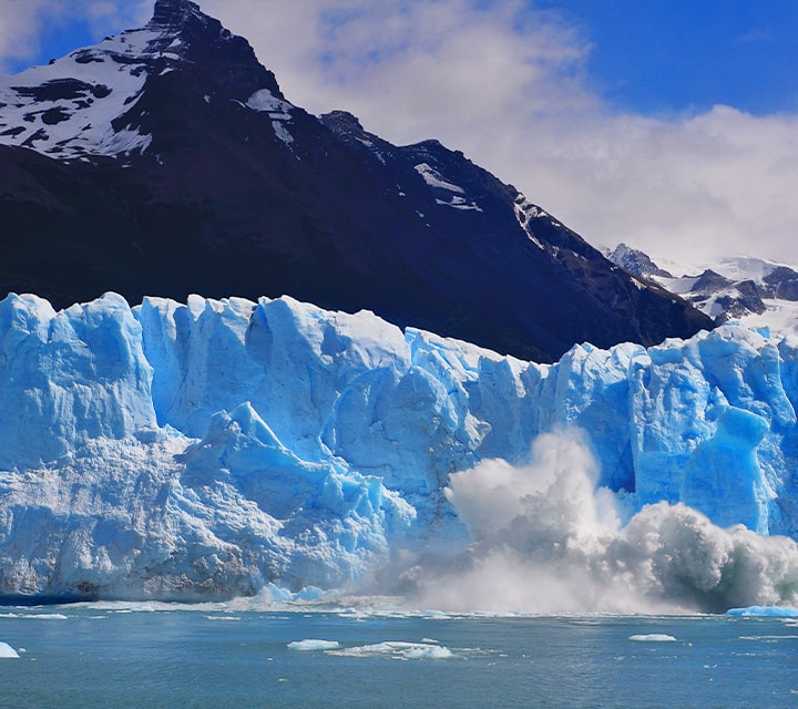 The rupture of the Perito Moreno Glacier in Patagonia