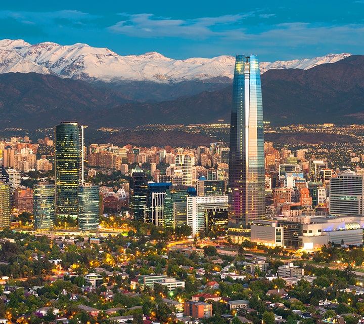 Day 1: City skyline of Santiago, Chile