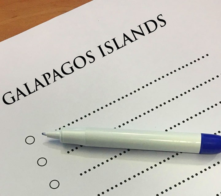Download a Galapagos checklist for all packing item recommendations