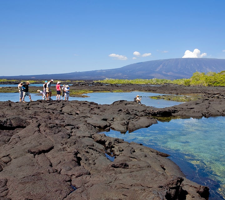 A day excursion for a small group of explorers to the lava field in the Galapagos Islands