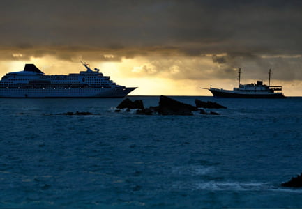 Small Ship vs Large Ship in the Galapagos