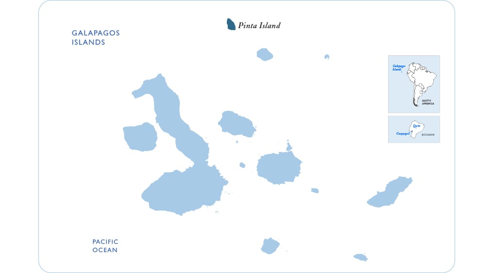 Map of the Galapagos showing Pinta Island
